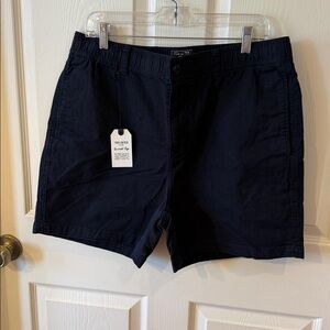Todd Snyder black Flat-Front Cotton Shorts Sz L.  New Box21